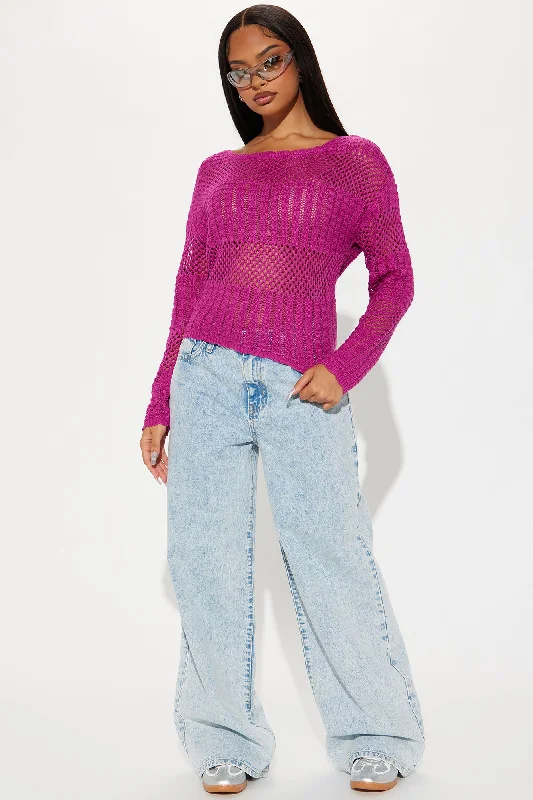 Suzie Pointelle Sweater - Pink