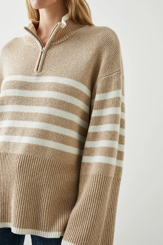 TESSA SWEATER - SAND STRIPE