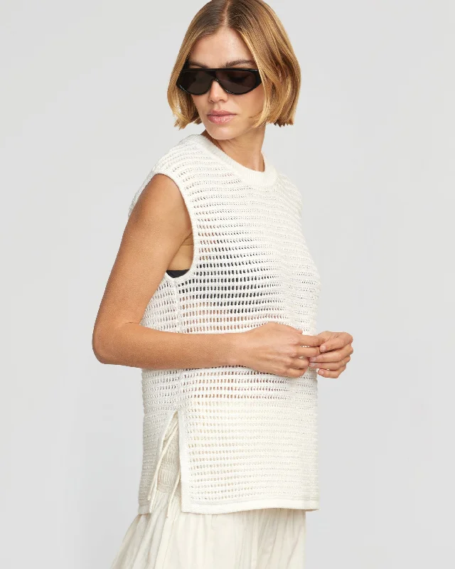 Zada Organic Cotton Crochet Sweater Tank