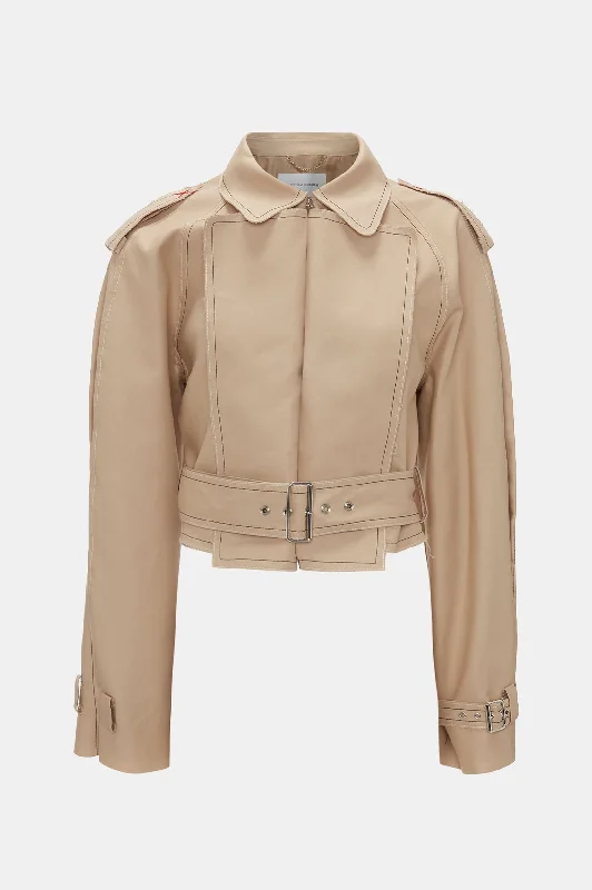 Belted Short Trench Jacket in Honey