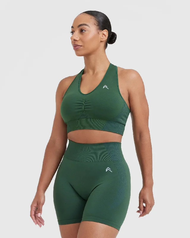 Classic Seamless 2.0 V-Neck Bralette | Evergreen Marl