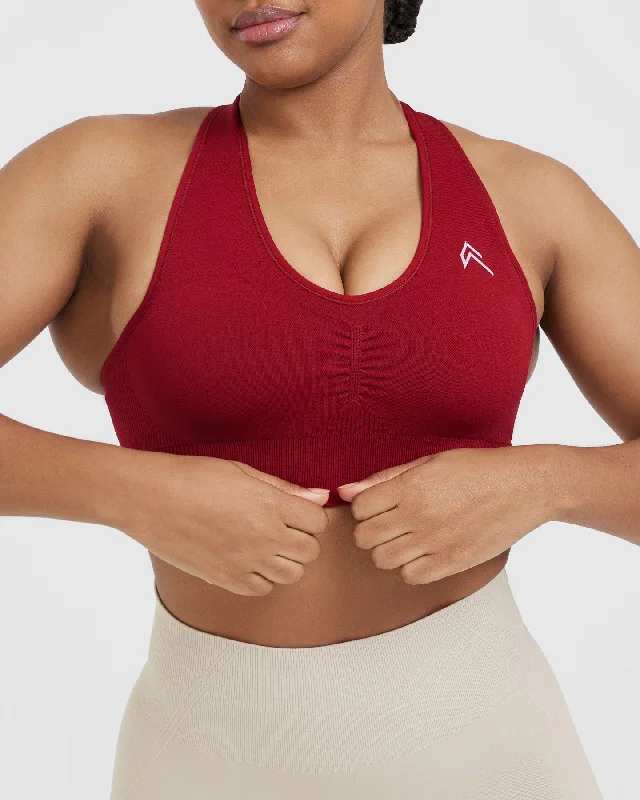 Classic Seamless 2.0 V-Neck Bralette | Red Wine Marl