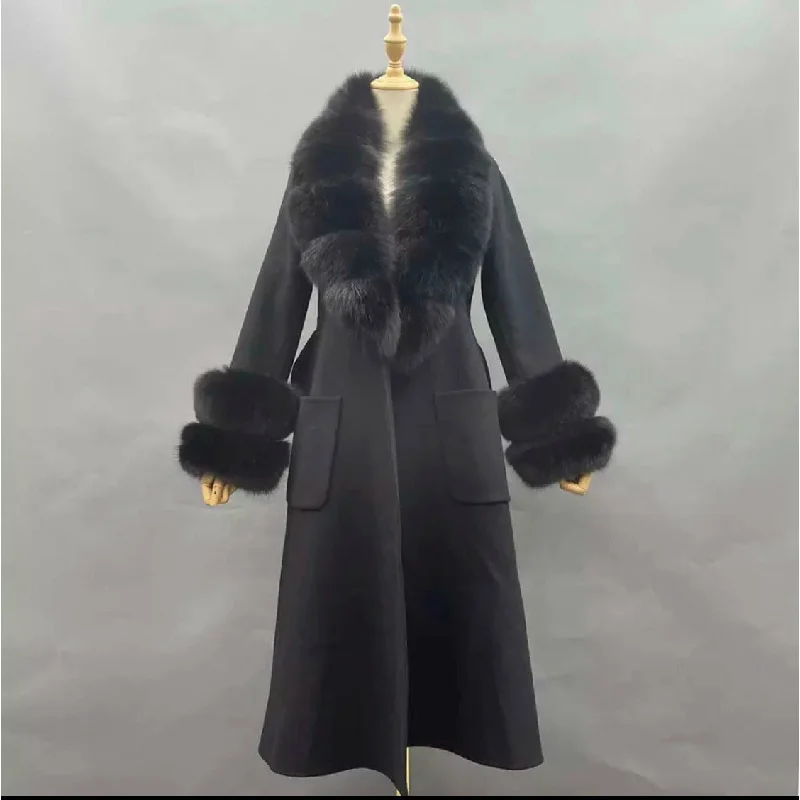 Fox Fur Collar Wool Jackets