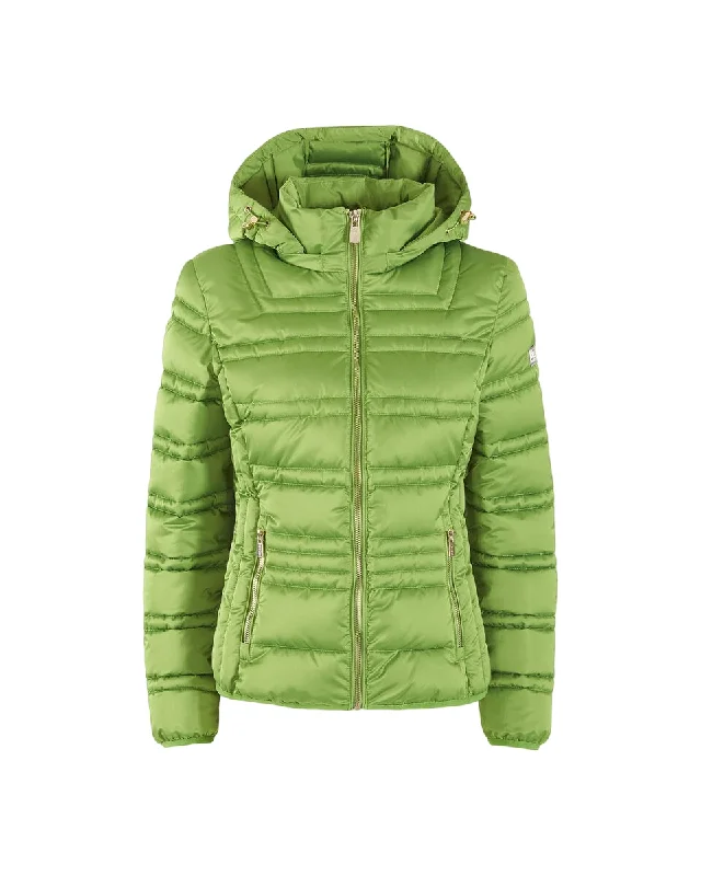 Yes Zee piumino da donna trapuntato con cappuccio J007 M800 0900 verde