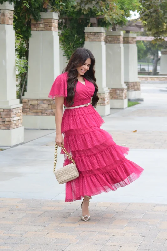 Channing Fuchsia Pink Tulle Dress