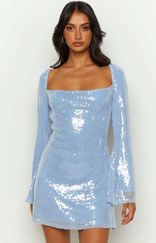 Marienne Blue Sequin Mini Dress