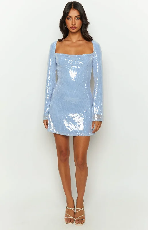 Marienne Blue Sequin Mini Dress