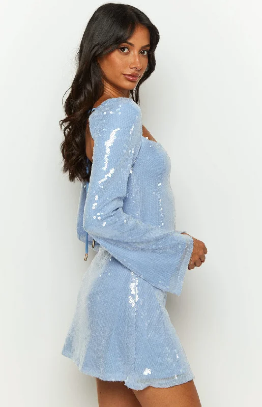 Marienne Blue Sequin Mini Dress