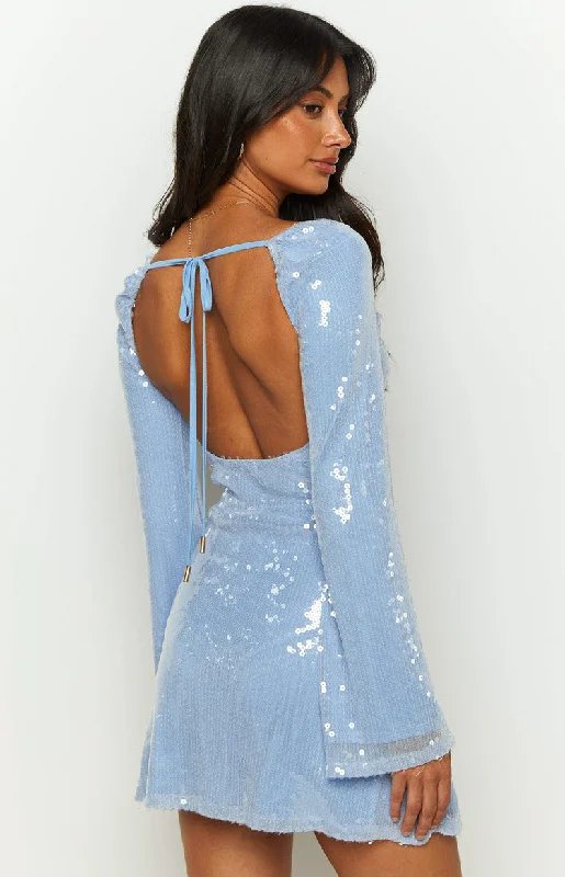 Marienne Blue Sequin Mini Dress