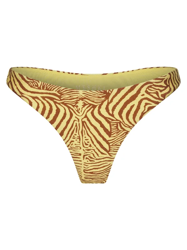 Ivanna Thong Bikini Bottoms - Yellow Zebra