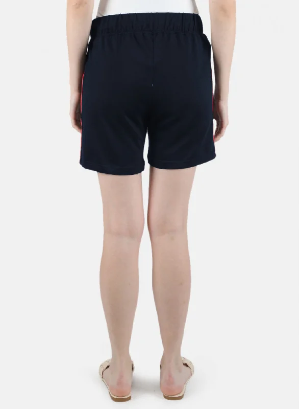 Women Navy Blue Plain Short