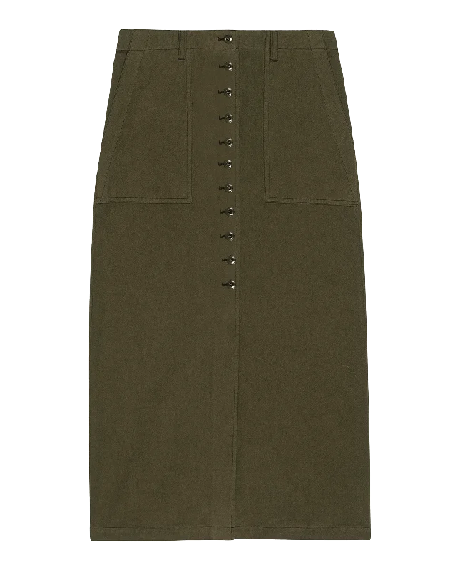 The Button Front Column Skirt. -- Vintage Military