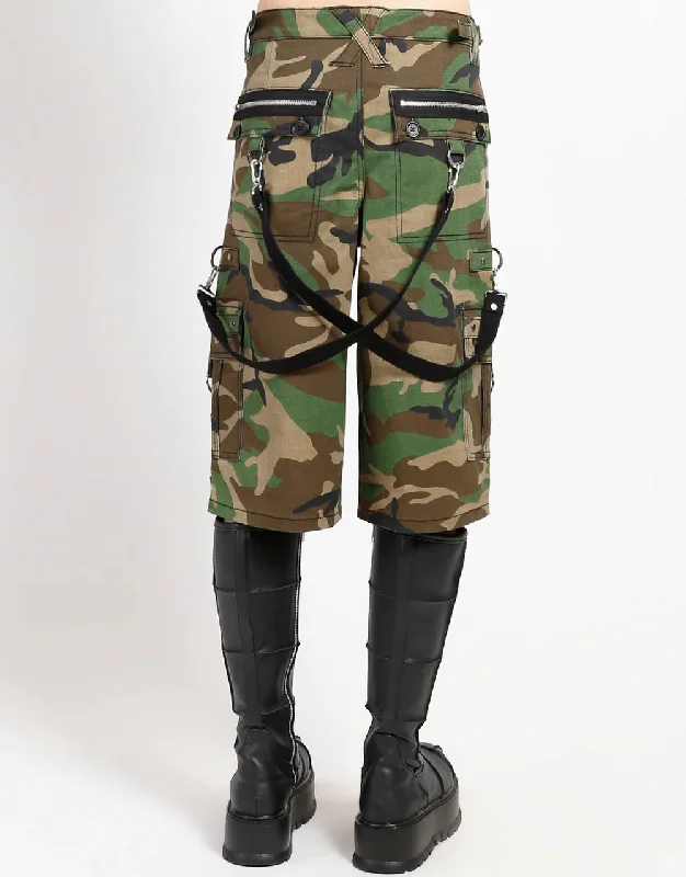 UNISEX Green Camouflage Punk Shorts