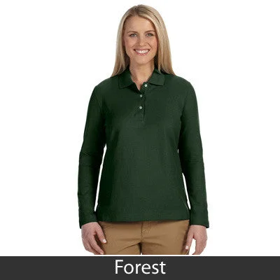 Devon & Jones Ladies' Pima Pique Long-Sleeve Polo Shirt