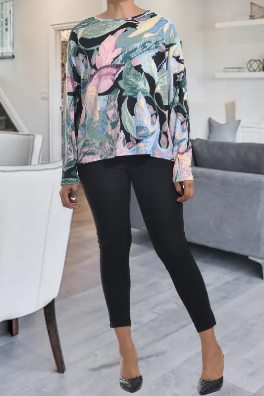 Ladies Black Floral Top