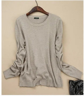 Casual Round Neck Cashmere Sweater Woman Pullovers White Pink Knitting Sweater Female Jumpers 2019 Winter Clothes