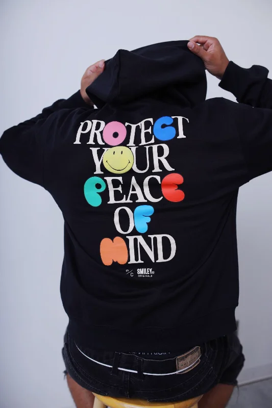 P/C x Smiley Peace of Mind Heavyweight Hoodie - Black