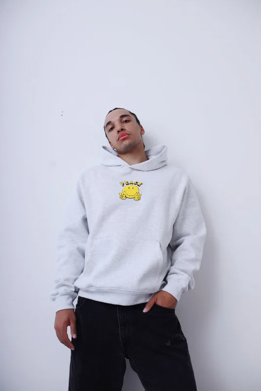 P/C x Smiley Peace Sign Heavyweight Hoodie - Ash