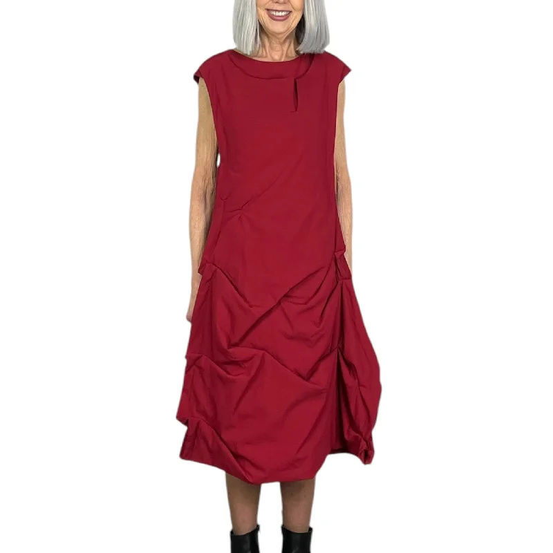 CRINKLE HEM A-LINE DRESS