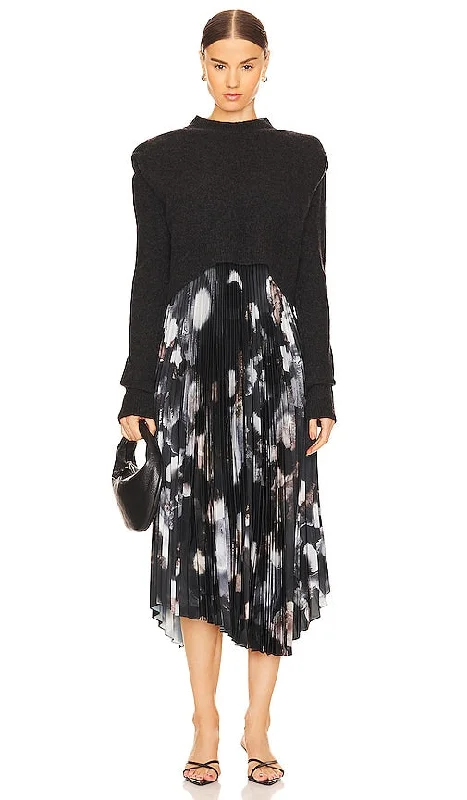 ALLSAINTS Leia Alula Dress in Charcoal