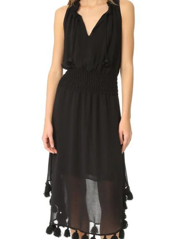 "Athena" Black Tassel Dress