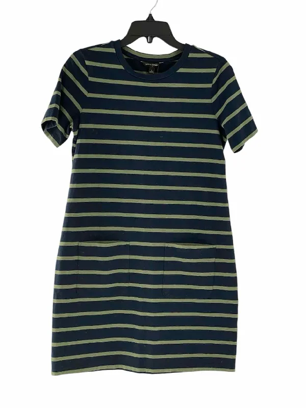 Banana Republic Size S Navy Green Stripe Dress