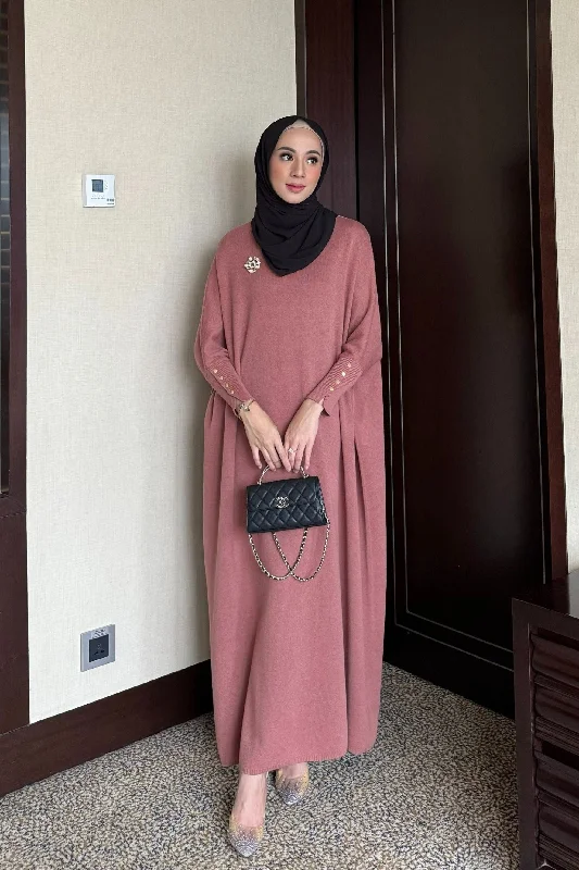 Batwing Dress - Spicy Coral - Dress Bahan Rajut Premium - DS0580850