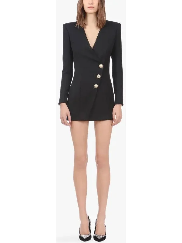 Black Short Cache-Cœur Dress