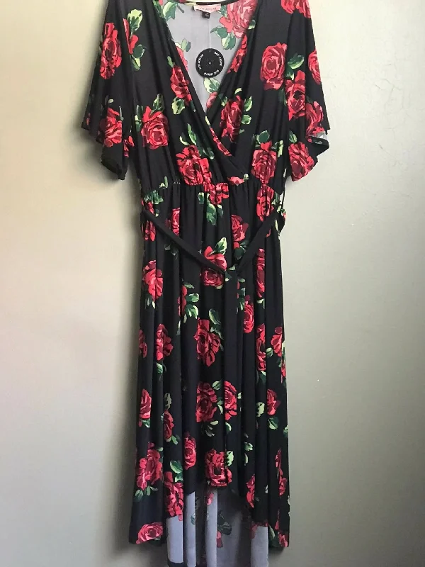 Black With Red Roses Dress