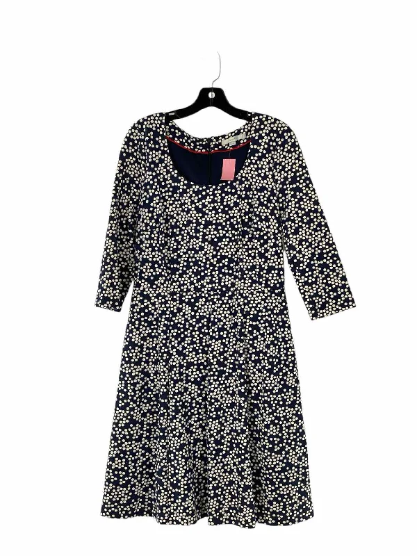 boden Size 10r Navy White Print Dress