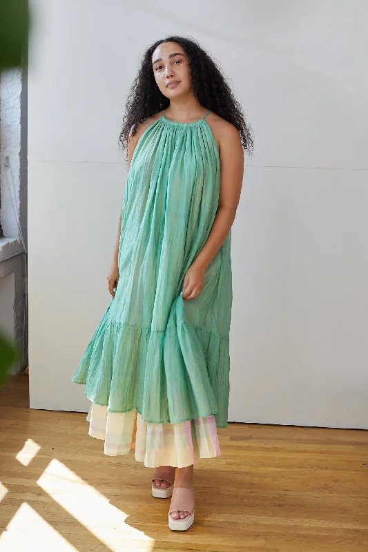 CARMEN DRESS | QUIET GREEN + SWEET DREAMS PLAID