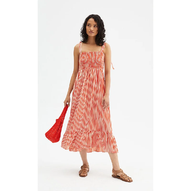 Orange Pin-Stripe Dress