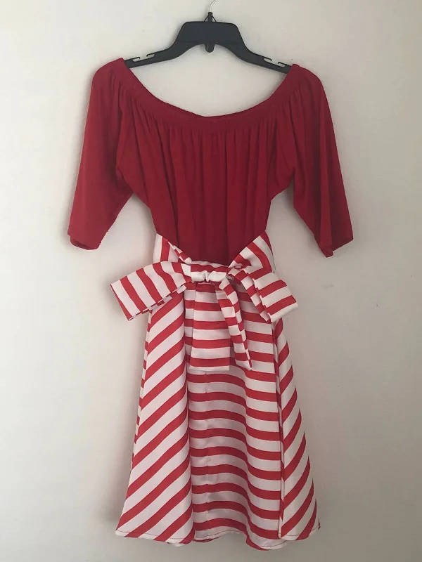Cute stripe ribbon tie dress
