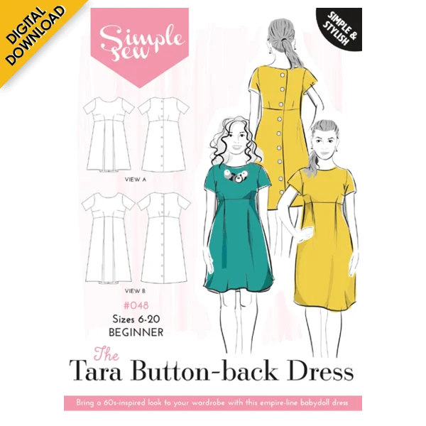 Digital Download | Simple Sew Tara Button-Back Dress Sewing Pattern