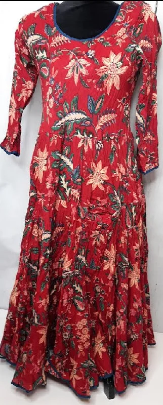 Dress  Long 3/4 Sleeve  Bombay Red Women's  sfdl-3