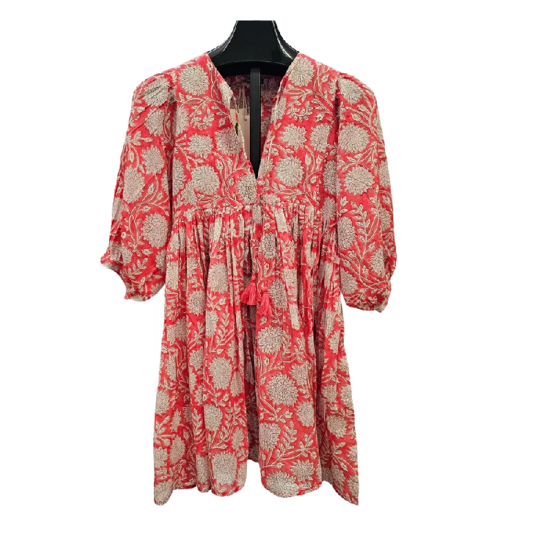 Dress or Tunic   Coral / White  I17S2002