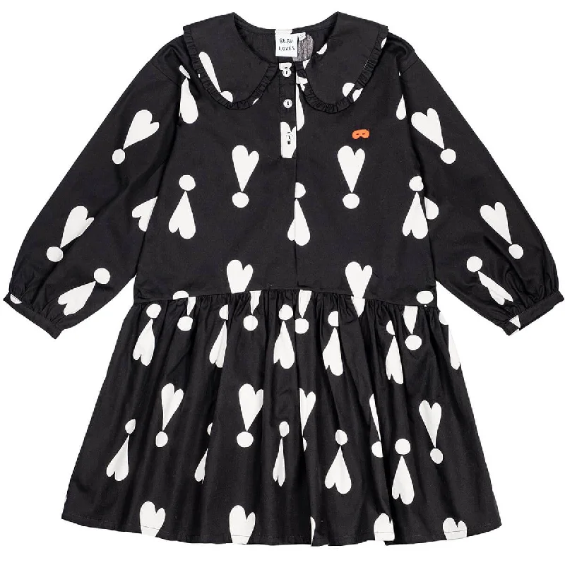 Exclamation Hearts Dress in Black by Beau Loves