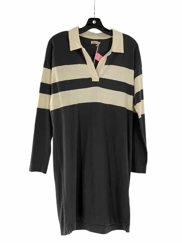Faherty Brand Size S Grey Beige Stripes Dress