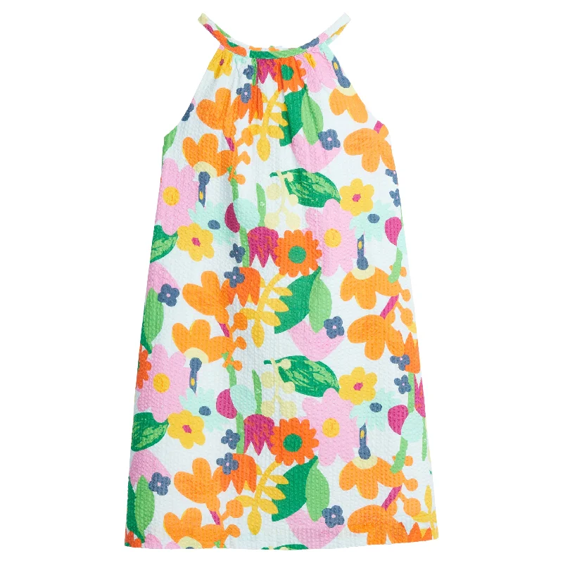 Halter Swing Dress - Sun Kissed Seersucker