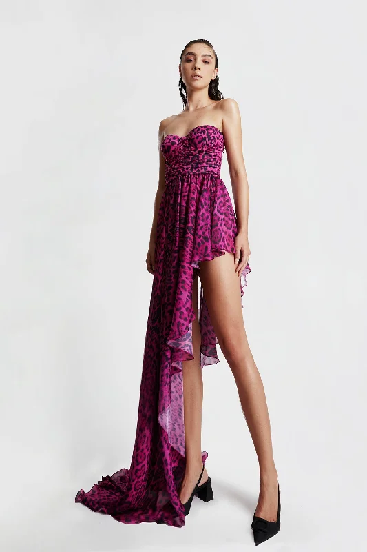 High-low printed dress