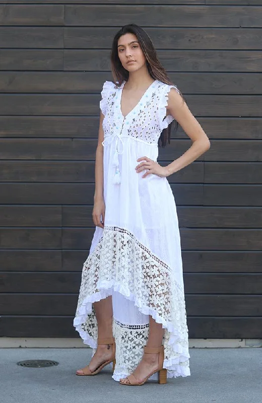 Jewled and Lace High Low Dress