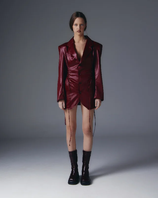Keket acetate coating dress (Maroon).