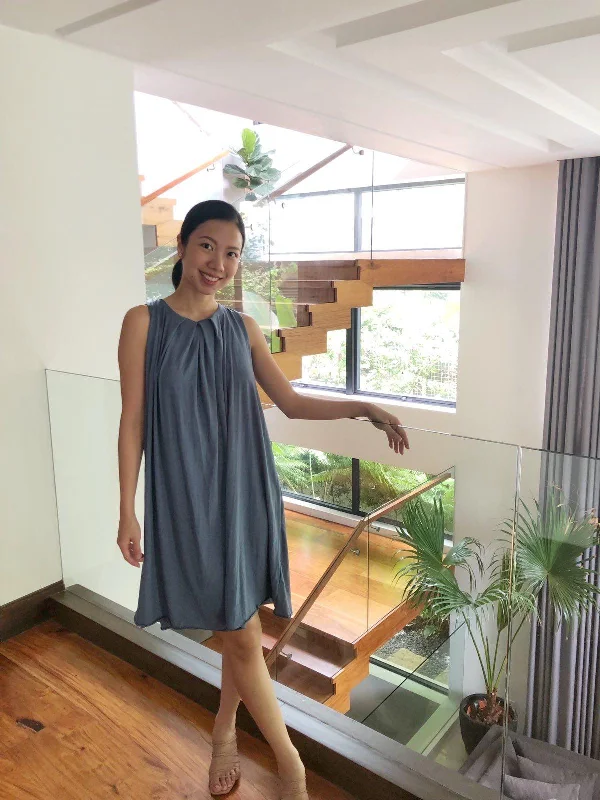La Señorita Elaine Dress (Blue/Nude)