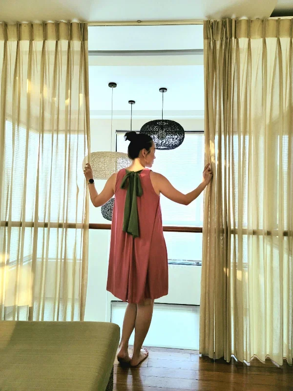 La Señorita Elaine Dress (Old Rose/Green)