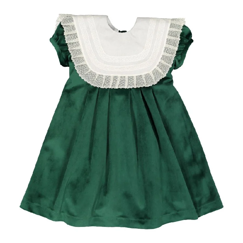 Lace Emerald Green Velvet Dress