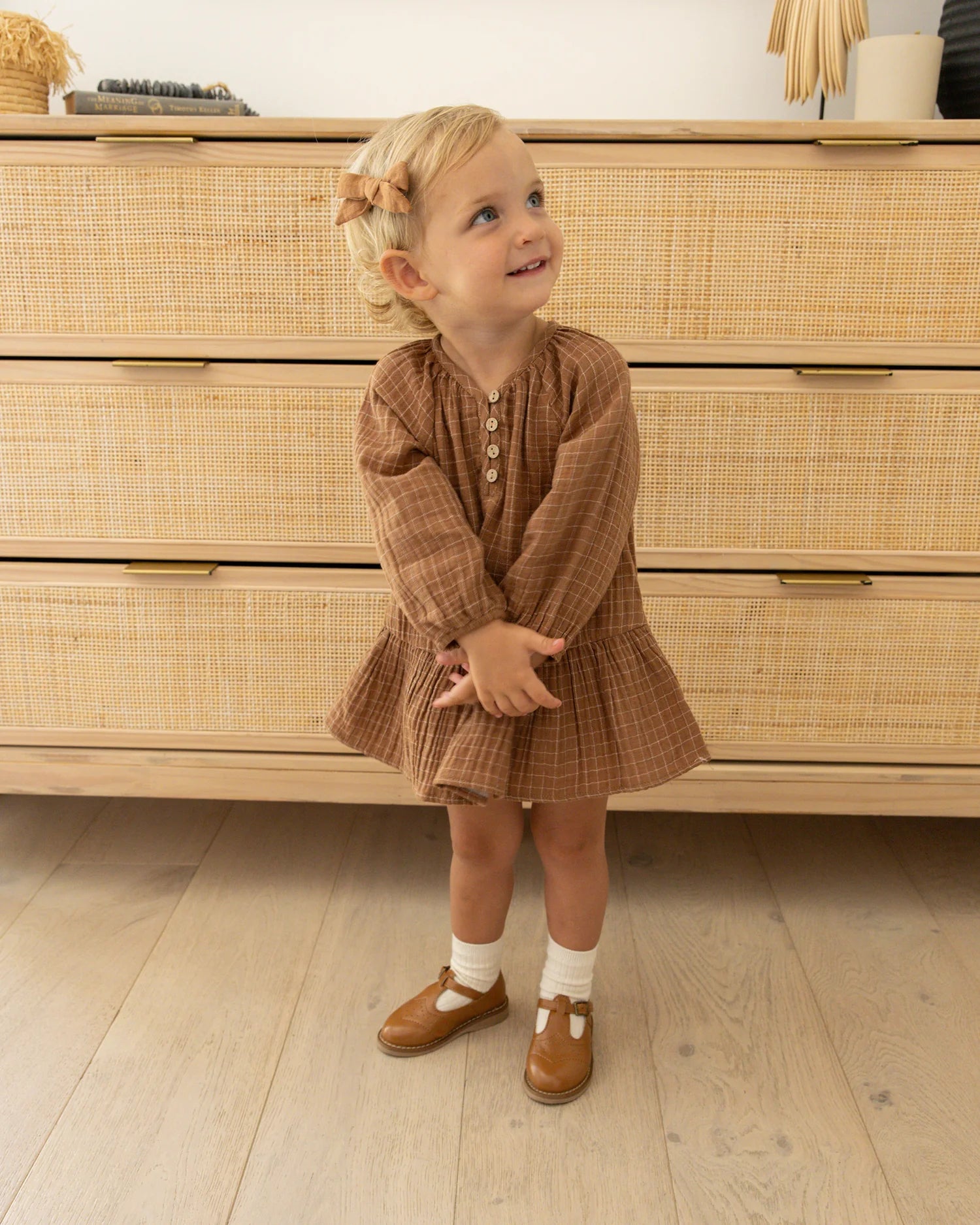 Lany Dress (cinnamon grid)