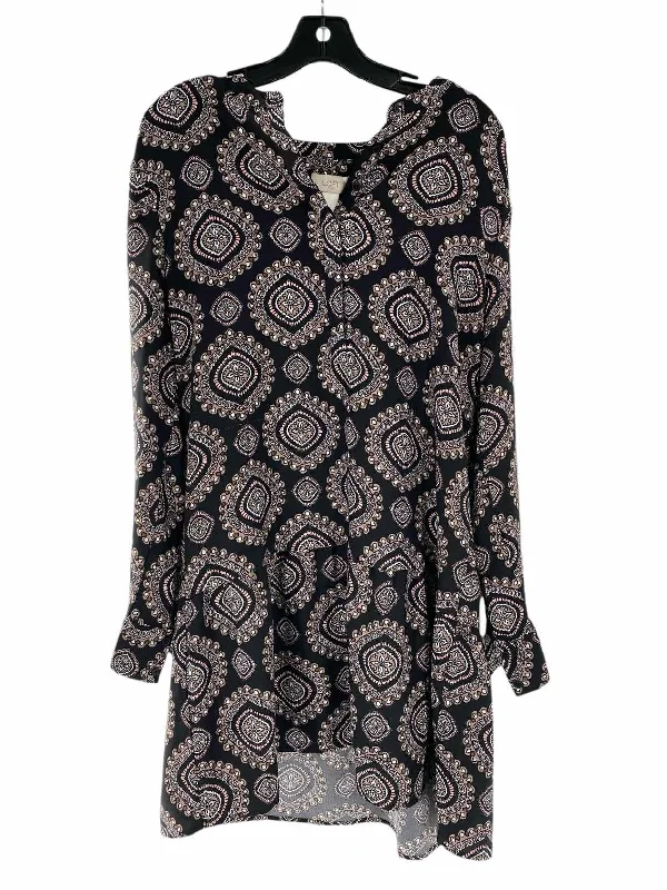 Loft Size M Black Brown Print Dress