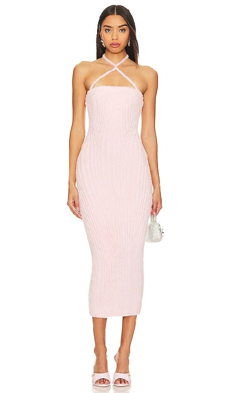 Lovers and Friends Astrid Halter Dress in Blush