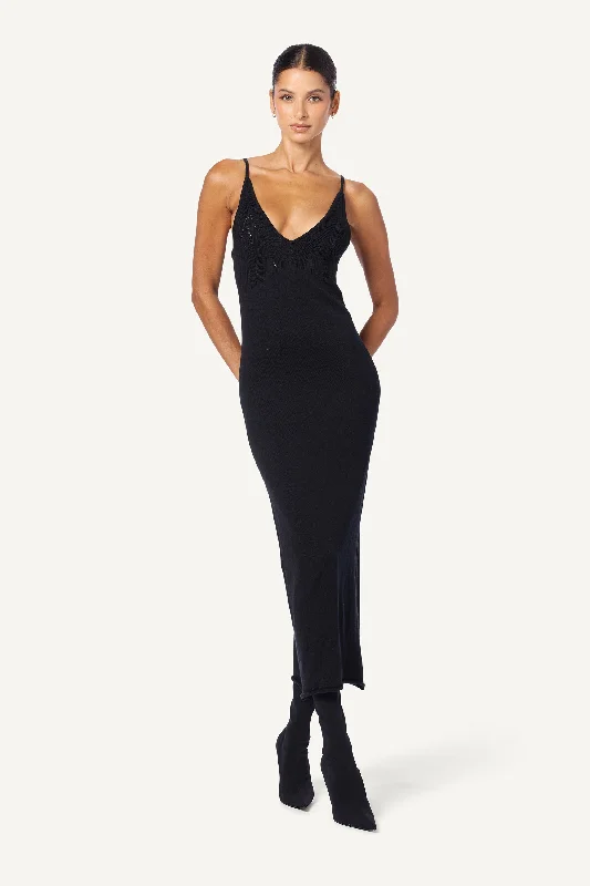 MARELLA V-NK CAMI DRESS | BLACK