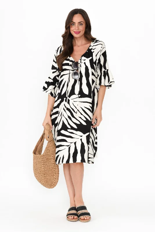 Mariella Black Palm Pocket Dress
